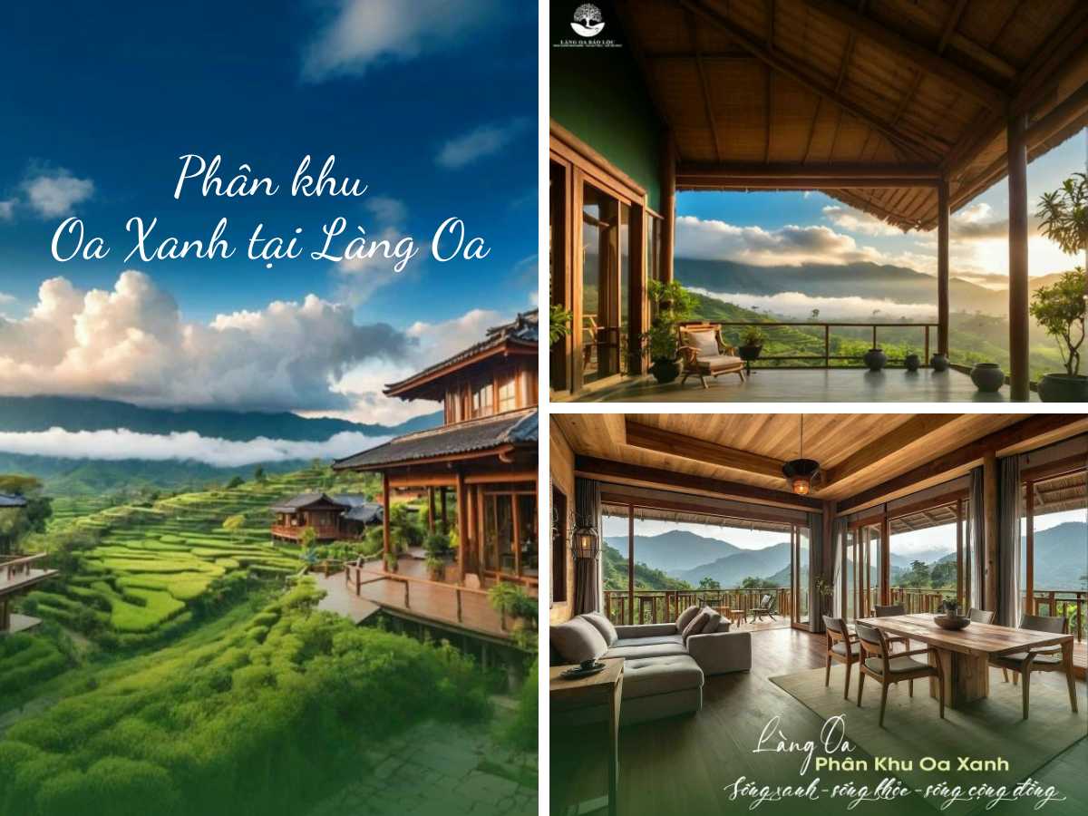 tiến độ làng oa bảo lộc - kham pha khong gian song xanh song khoe