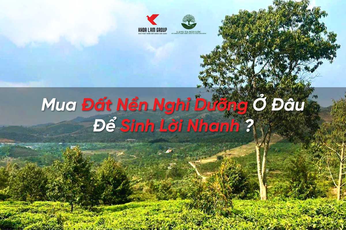 Mua đất nền nghỉ dưỡng ở đâu để sinh lời nhanh?