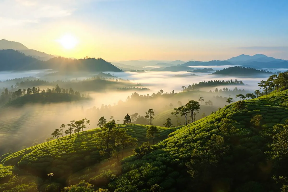 Phong cảnh Aman Blao Bảo Lộc nhìn qua khung cửa - cơ hội đầu tư bất động sản nghỉ dưỡng 2025