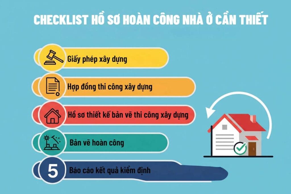 checklist 5 loại giấy tờ cần thiết cho hoàn công