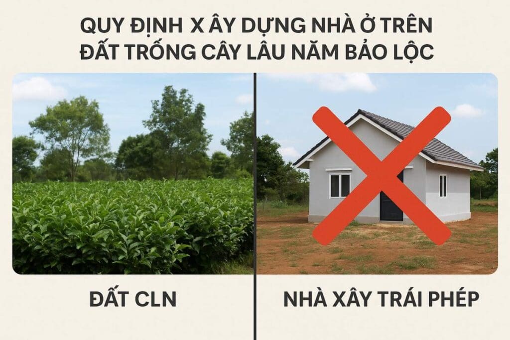 quy định xây nhà trên đất trồng cây lâu năm (cln) tại bảo lộc