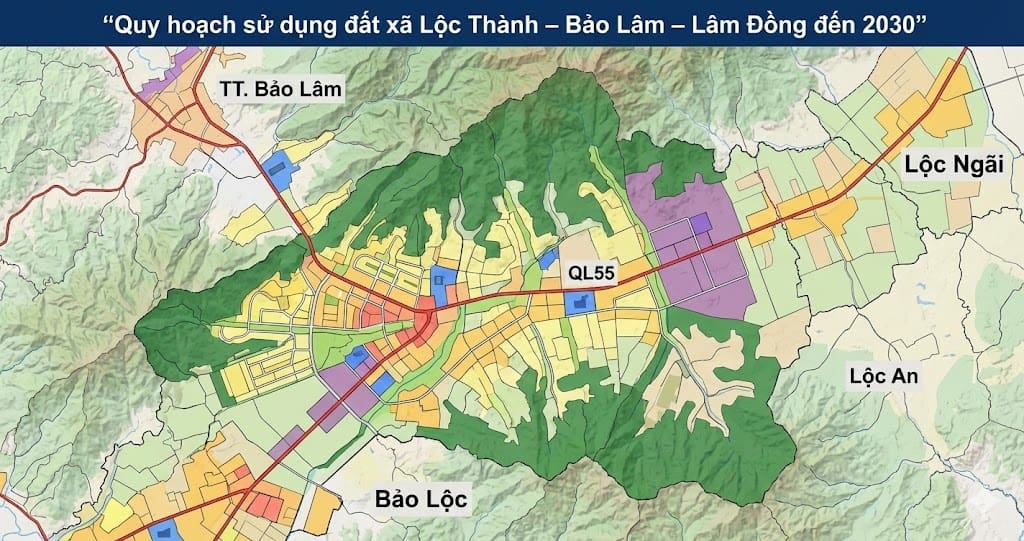 Quy hoạch sử dụng đất xã Lộc Thành Bảo Lâm Lâm Đồng đến 2030