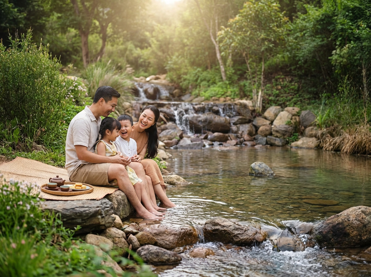 Suối tự nhiên chảy quanh năm tại đất nền Làng Oa Bảo Lộc Bảo Lộc